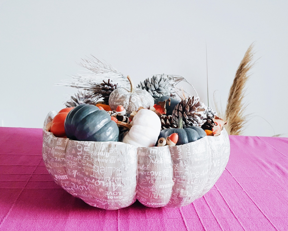 DIY|Un centre de table avec une citrouille d’Halloween