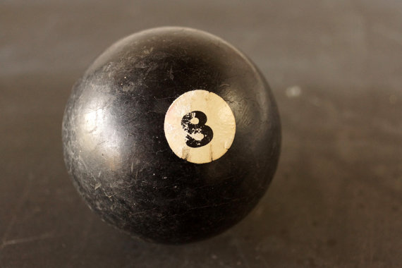Antique Clay Billiard Ball Black - Thrid Shfit Etsy