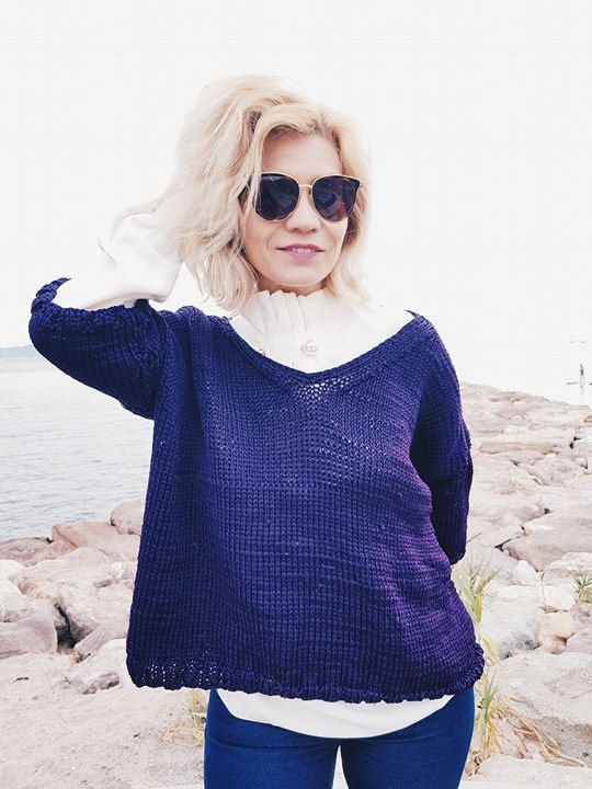 La maille est de retour, toutes au tricot (même quand on est gauchère) ! tricot violet
