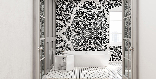 Papier peint salle de bains ornement