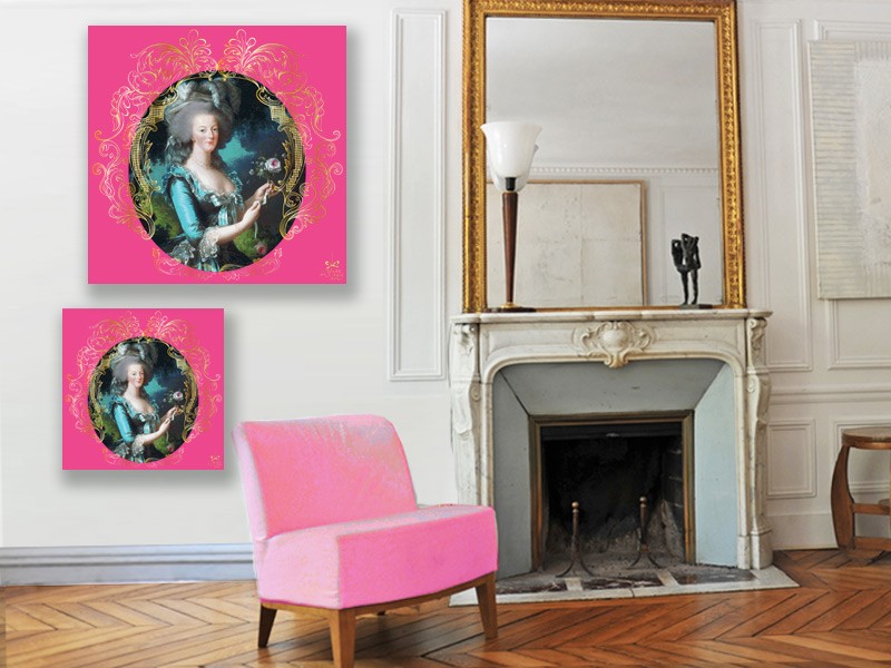 tableau-de-marie-antoinette-revisite-en-fushia - Le Grand Cirque Boutique