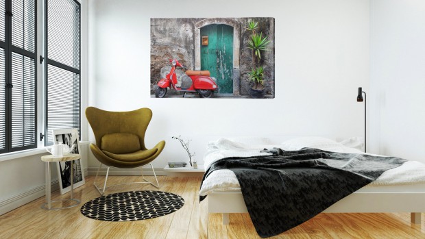 tableaux-sur-toile-themes-categorie-virtuelle-scooter-rouge
