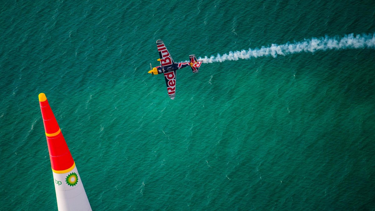 Martin Sonka the Czech Republic performs during the finals at the first stage of the Red Bull Air Race World Championship in Abu Dhabi, United Arab Emirates on February 11, 2017.